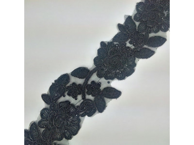 Glamur Čipka 60 mm / Crna