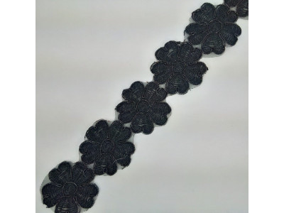 Glamur Čipka 40 mm / Crna