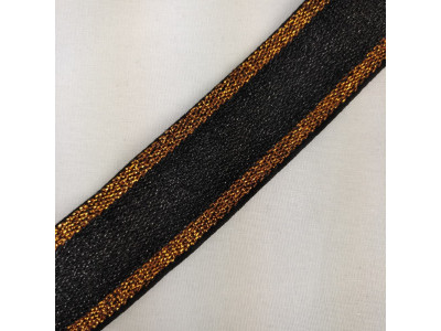 Lastis Pojas (Ukrasni) Lamirani - 3cm - Crna/Zlatna
