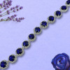 Metalna traka sa cirkonima / Indigo / Srebrna osnova / 20 mm Metalna traka sa cirkonima / Indigo / Srebrna osnova / 20 mm
