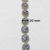 Metalna traka sa cirkonima / Pastelno ljubičasta / Srebrna osnova / 20 mm