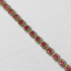 Metalna traka sa cirkonima / Roze / Srebrna osnova / 10 mm