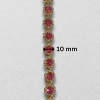 Metalna traka sa cirkonima / Roze / Srebrna osnova / 10 mm