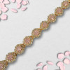 Metalna traka sa cirkonima / Mat roze / Zlatna osnova / 10 mm Metalna traka sa cirkonima / Mat roze / Zlatna osnova / 10 mm