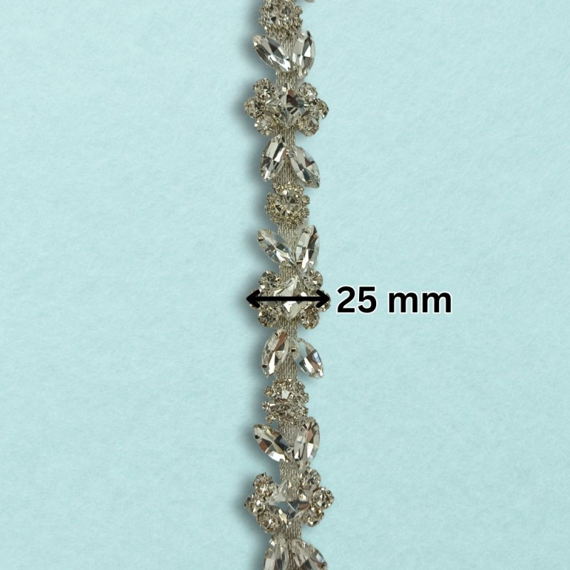 Metalna traka sa cirkonima / Crystal / 25 mm