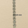 Metalna traka sa cirkonima / Crystal / Srebrna osnova / 10 mm