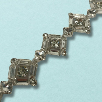 Metalna traka sa cirkonima / Crystal / Srebrna osnova / 25 mm