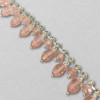 Metalna traka sa cirkonima / Roze / Srebrna osnova / 22 mm