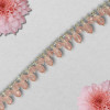 Metalna traka sa cirkonima / Roze / Srebrna osnova / 22 mm