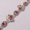 Metalna traka sa cirkonima / Roze / Srebrna osnova / 23 mm