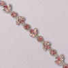 Metalna traka sa cirkonima / Roze / Srebrna osnova / 23 mm