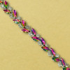 Metalna traka sa cirkonima / Dugin sjaj - Roze - Crystal / Srebrna osnova / 15 mm