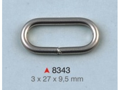 Ovalna alka / 27 x 9.5 x 3 mm / 8343