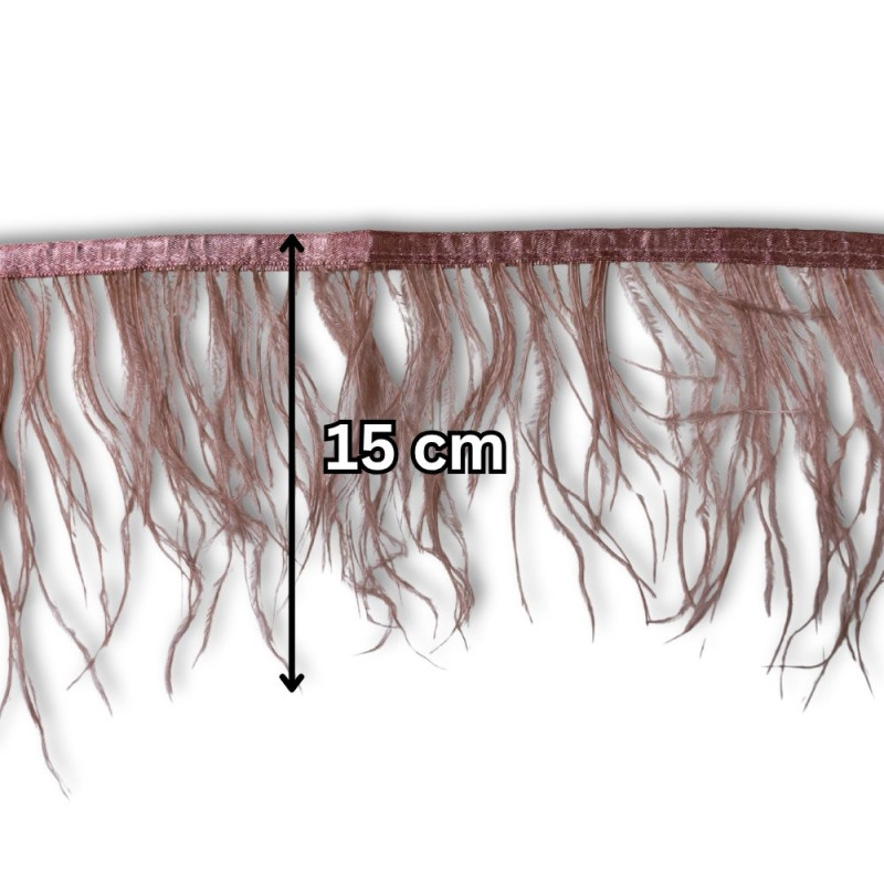 Nojevo perje / 15 cm / Ružičasto braon