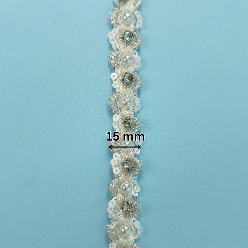 Ukrasna traka / Cirkon - Biser - Sljokice 15 mm