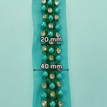 Ukrasna traka / Perlice - Biser - Cirkon 20 mm