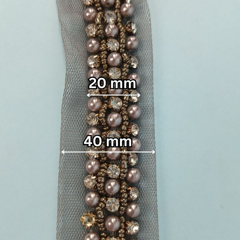 Ukrasna traka / Perlice - Biser - Cirkon 20 mm