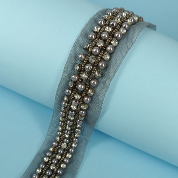 Ukrasna traka / Perlice - Biser - Cirkon 20 mm Ukrasna traka / Perlice - Biser - Cirkon 20 mm