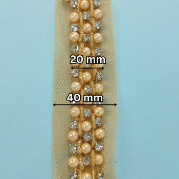 Ukrasna traka / Perlice - Biser - Cirkon 20 mm