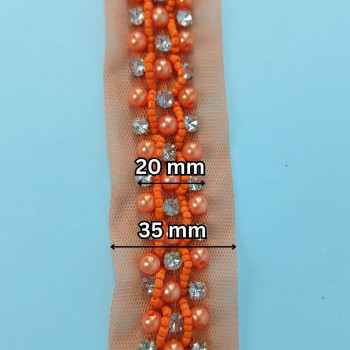 Ukrasna traka / Perlice - Biser - Cirkon 20 mm
