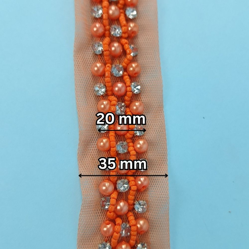 Ukrasna traka / Perlice - Biser - Cirkon 20 mm