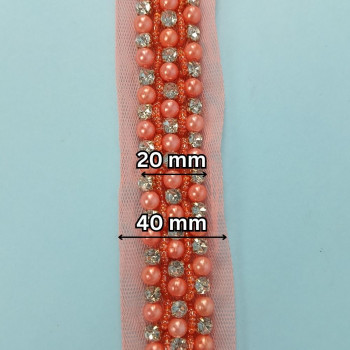 Ukrasna traka / Perlice - Biser - Cirkon 20 mm