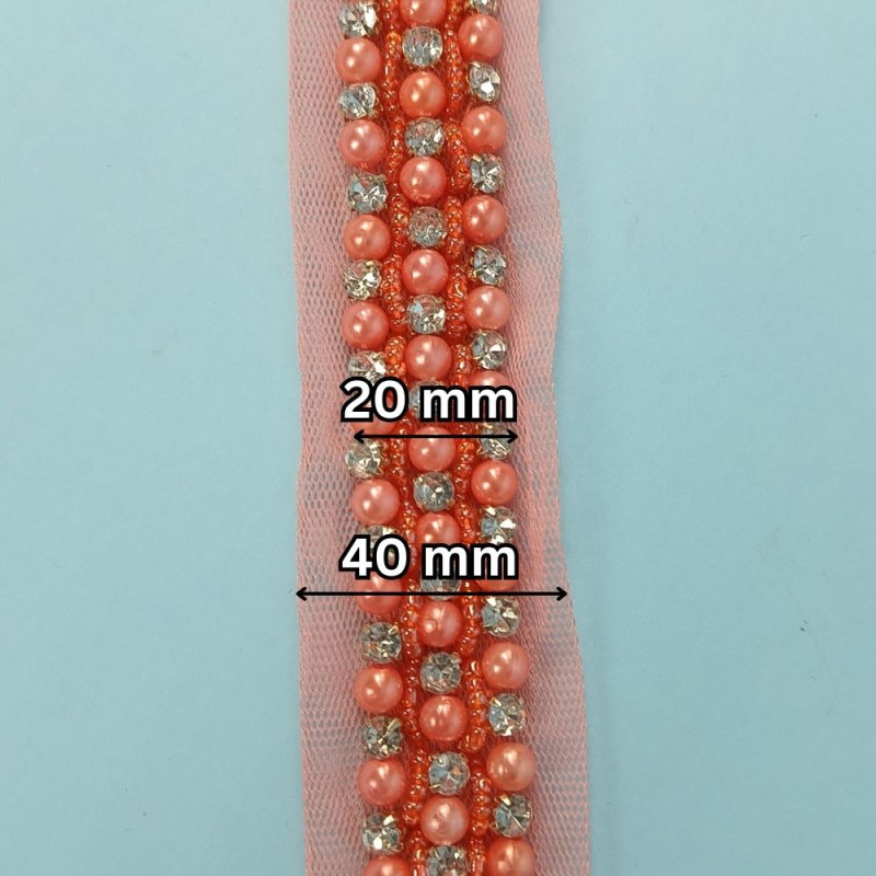 Ukrasna traka / Perlice - Biser - Cirkon 20 mm