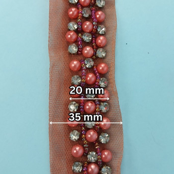 Ukrasna traka / Perlice - Biser - Cirkon 20 mm