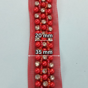 Ukrasna traka / Perlice - Biser - Cirkon 20 mm