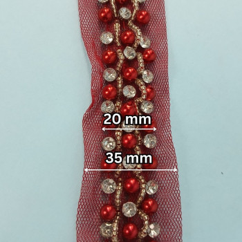 Ukrasna traka / Perlice - Biser - Cirkon 20 mm
