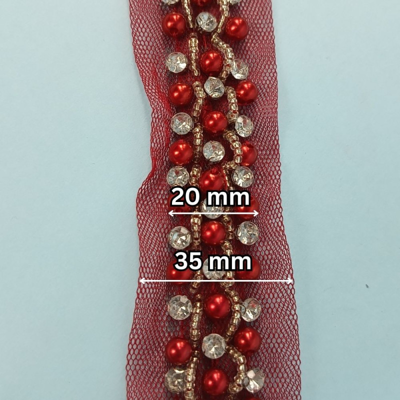 Ukrasna traka / Perlice - Biser - Cirkon 20 mm