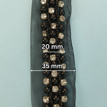 Ukrasna traka / Perlice - Biser - Cirkon 20 mm