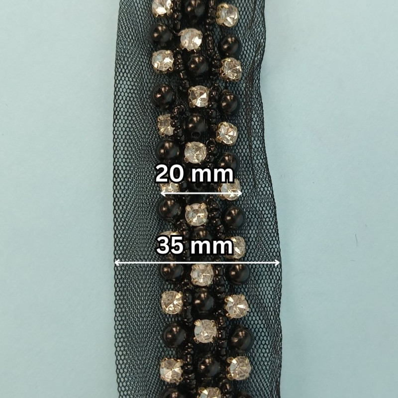 Ukrasna traka / Perlice - Biser - Cirkon 20 mm