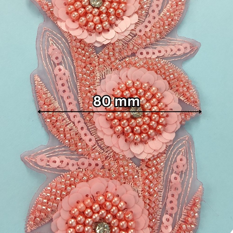 Ukrasna traka / Perlice - Biser - Cirkon - Sljokice 80 mm