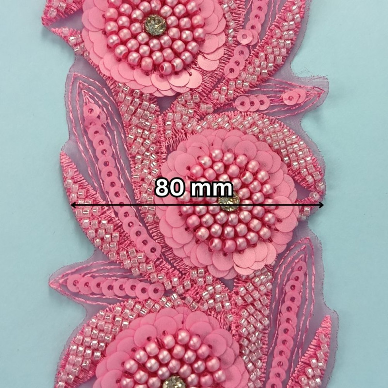 Ukrasna traka / Perlice - Biser - Cirkon - Sljokice 80 mm