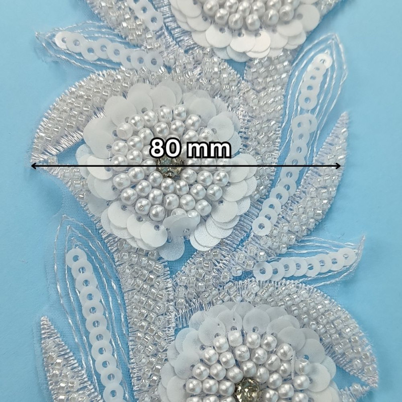 Ukrasna traka / Perlice - Biser - Cirkon - Sljokice 80 mm