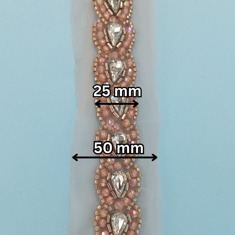 Ukrasna traka / Perlice - Kristal 25 mm