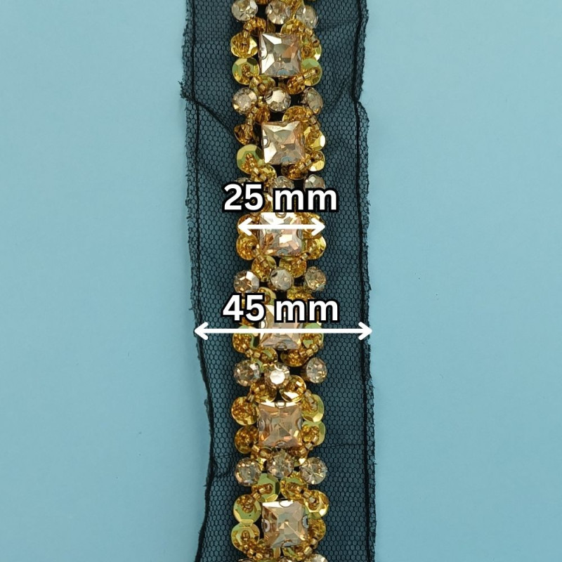 Ukrasna traka / Perlice - Kristal 25 mm