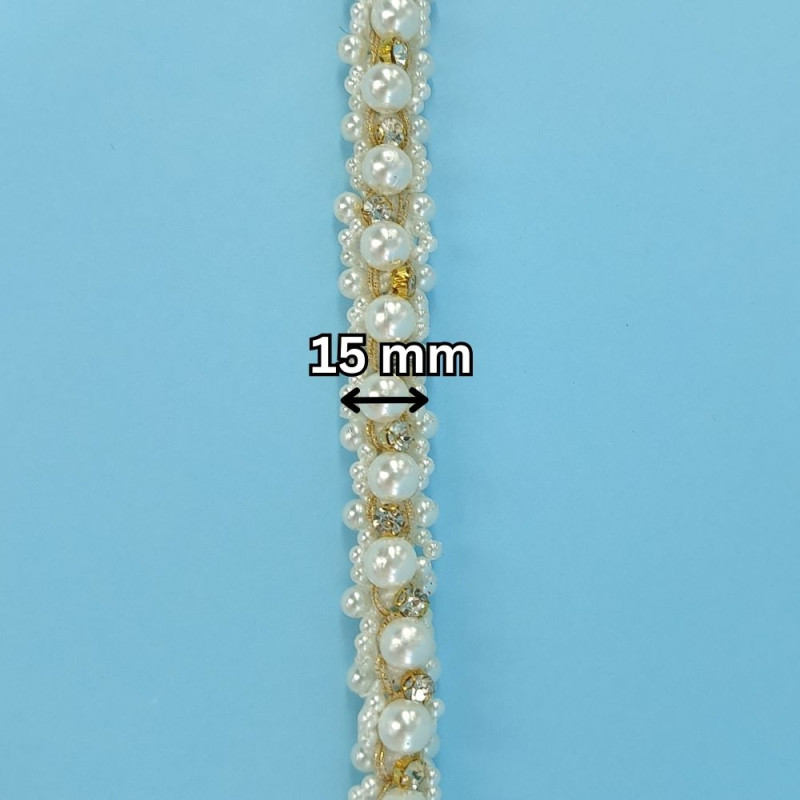 Ukrasna traka / Biseri - Kristal 15 mm