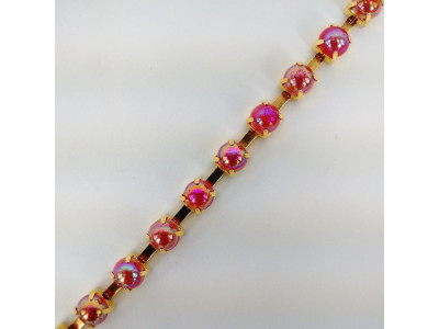 Sedef cirkoni na zlatnoj metalnoj traci / 6x6 mm 