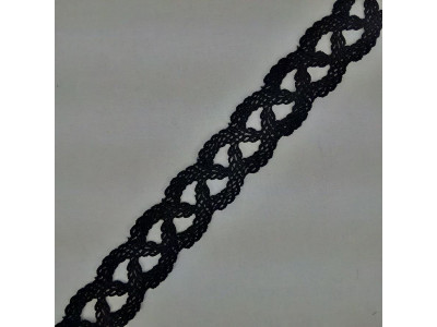 Čipka 30 mm / Crna
