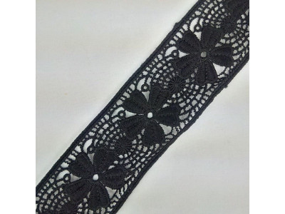 Čipka 5 cm / Crna