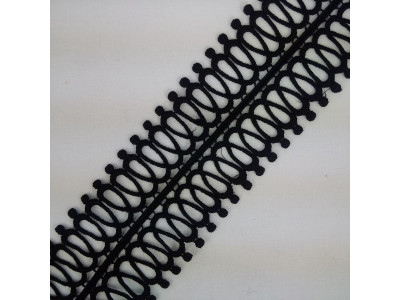 Čipka 6.5 cm / Crna