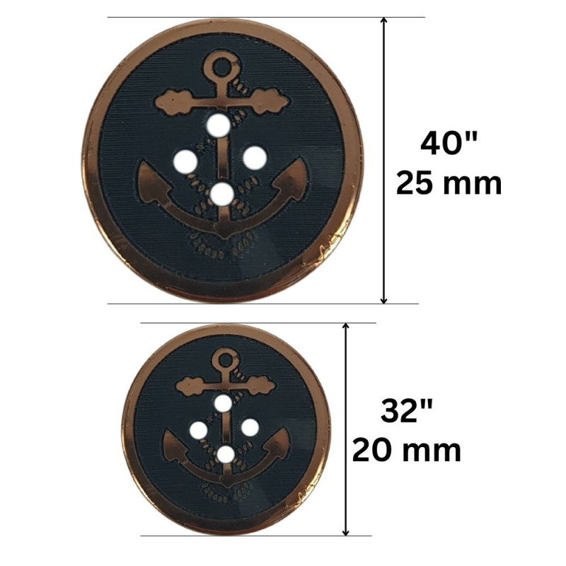 Plastično dugme / 32" / 40"