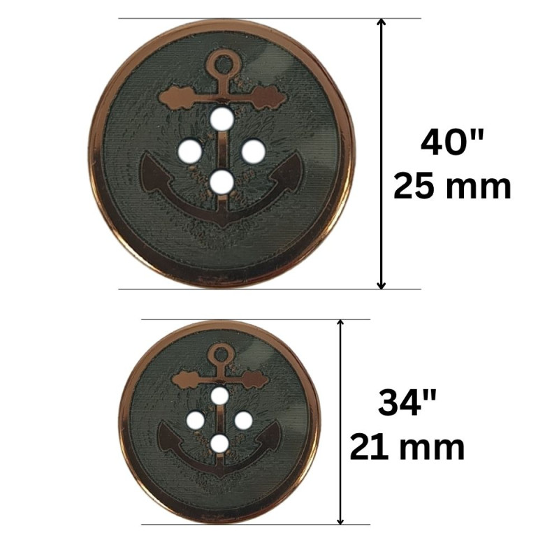 Plastično dugme / 34" / 40"