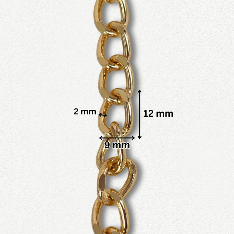 Lanac 12 x 9 x 2 mm / Zlatna