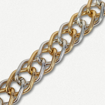 Lanac 18 x 13 x 2 mm / Zlatna - Srebrna