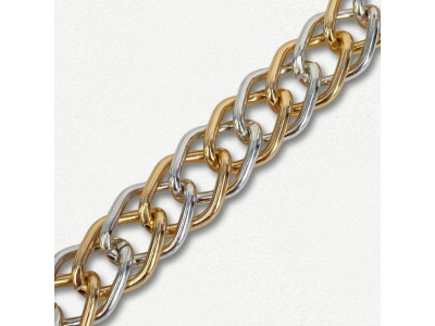 Lanac 18 x 13 x 2 mm / Zlatna - Srebrna