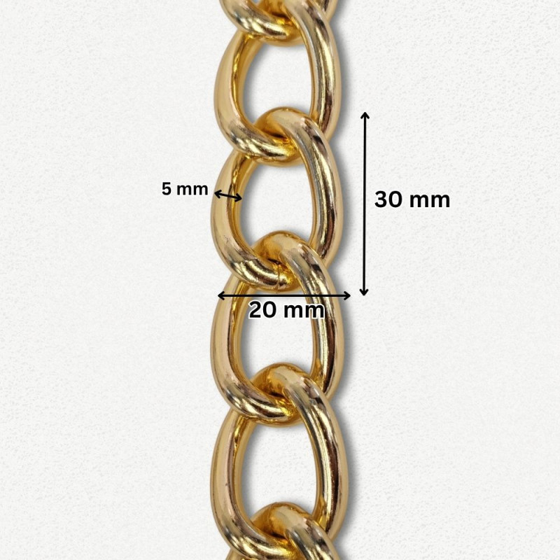 Lanac 30 x 20 x 5 mm / Zlatna 