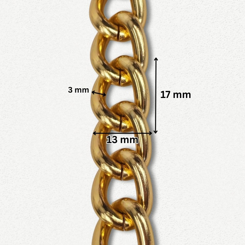 Lanac 17 x 13 x 3 mm / Zlatna
